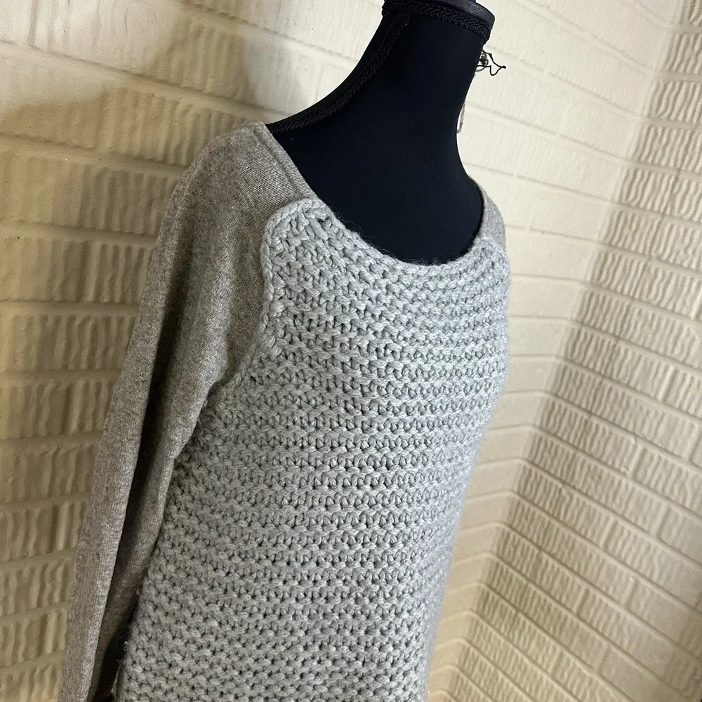 Inhabit Chunky Knit Sweater Wool Yak Alpaca Sz M Gray Scoop Neck Warm‎ Winter